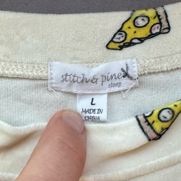 Stitch & Pine pajama set womens large emoji soft long sleeve white - Picture 4 of 11